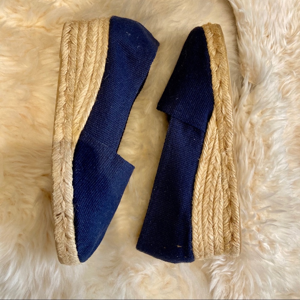 PICON platform espadrille shoes in navy blue